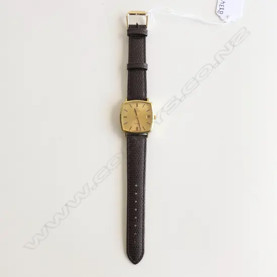 OMEGA GENEVE GENT'S AUTOMATIC WRIST WATCH - LEATHER STRAP - WORKING