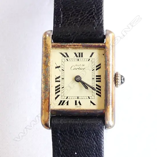 BOXED CARTIER LADIES WRIST WATCH FAULTS
