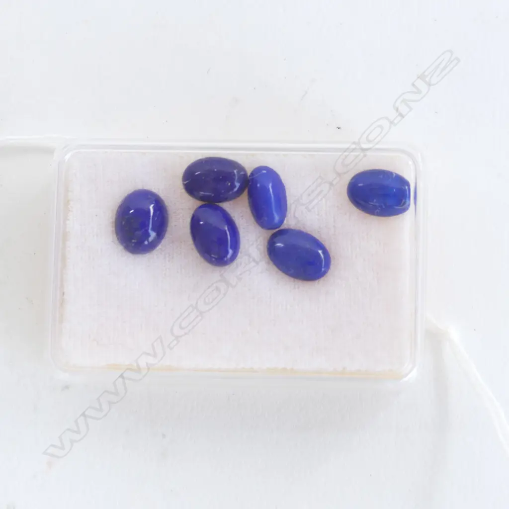 BOX 6 SMALL OVAL LAPIS LAZULI CABOCHONS Image 1++