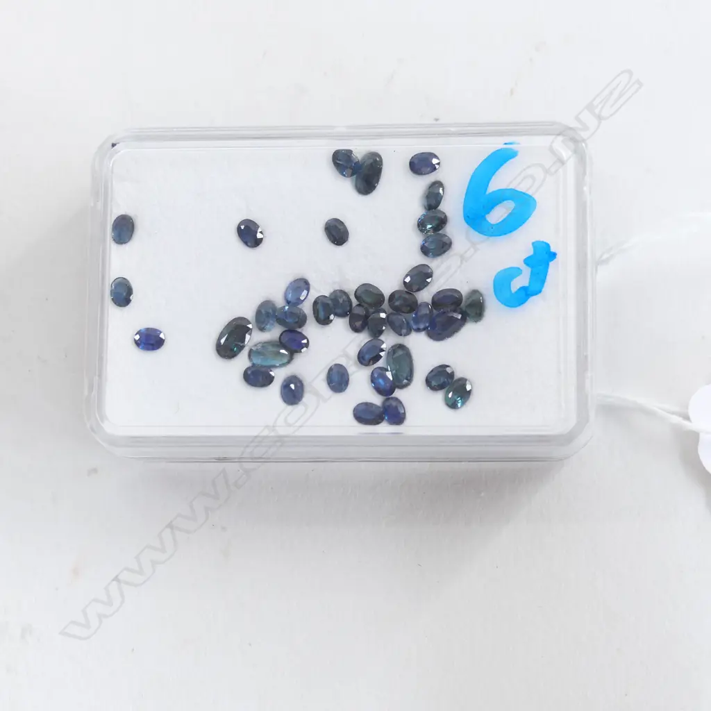 BOX MIXED LOT 6CT FACETED OVAL SAPPHIRES  Image 1++