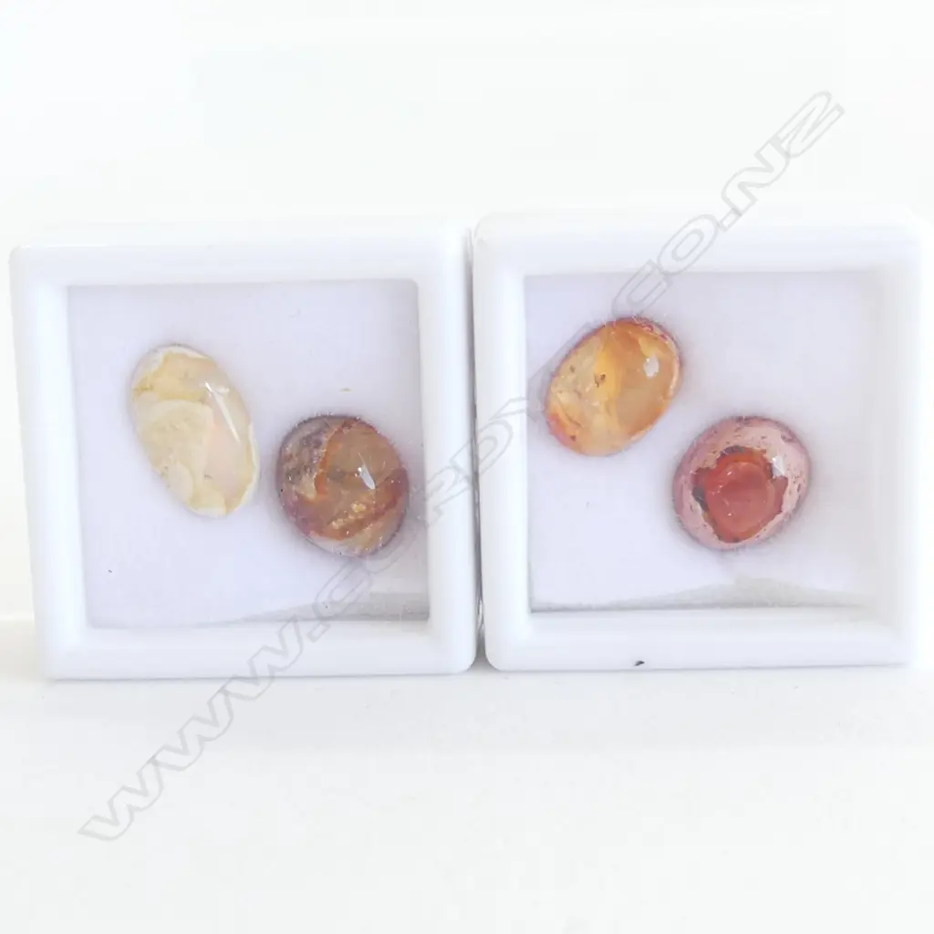 FOUR  MEXICAN BOULDER FIRE OPALS Image 1++