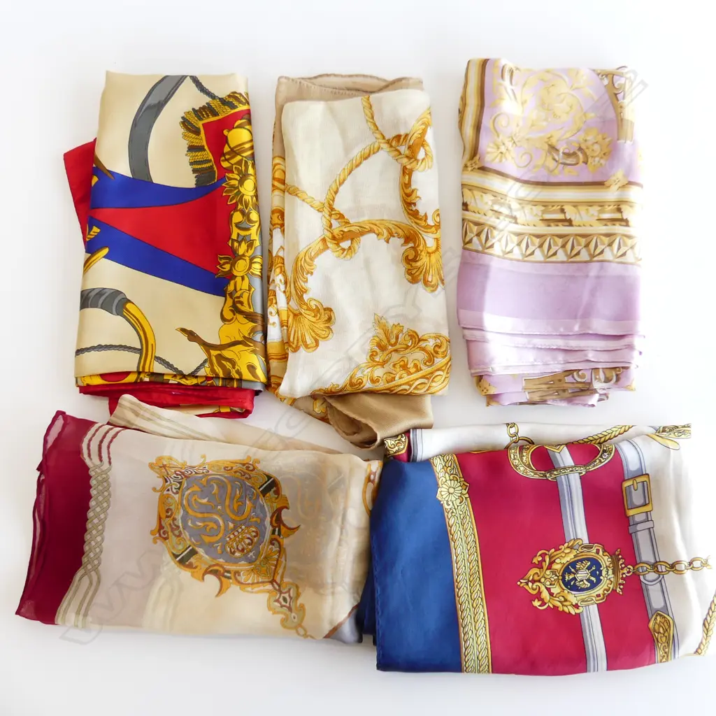 5 LG VINTAGE SILK SCARVES  Image 1++