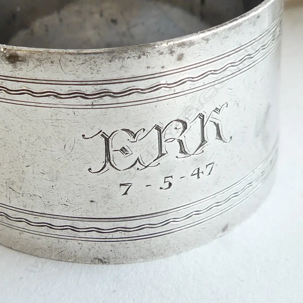 SIX SILVER ENGLISH HALLMARKED SERVIETE RINGS, TOTAL 100gm Image 1++