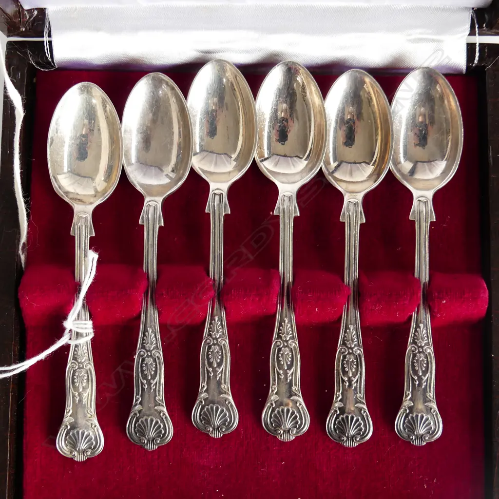CASED SET S/SILVER KINGS PAT COFFEE SPOONS 50grms Image 1++
