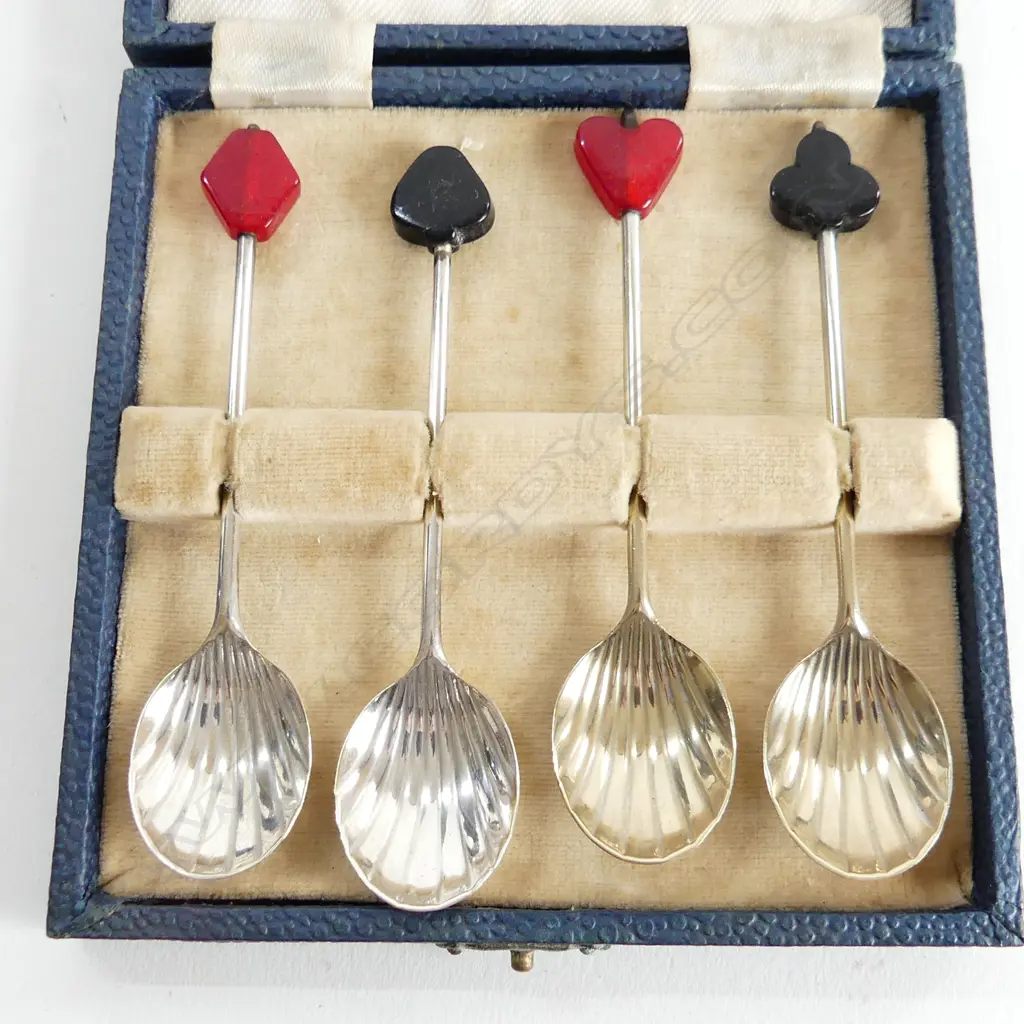 CASED SET OF EPNS BRIDGE SPOONS Image 1++
