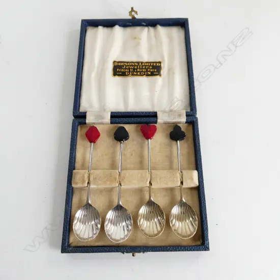 CASED SET OF EPNS BRIDGE SPOONS