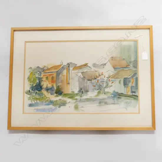 W/C FRENCH COUNTRY SCENE SIGNED DOUGLAS MACDAIRMID L630 H460MM