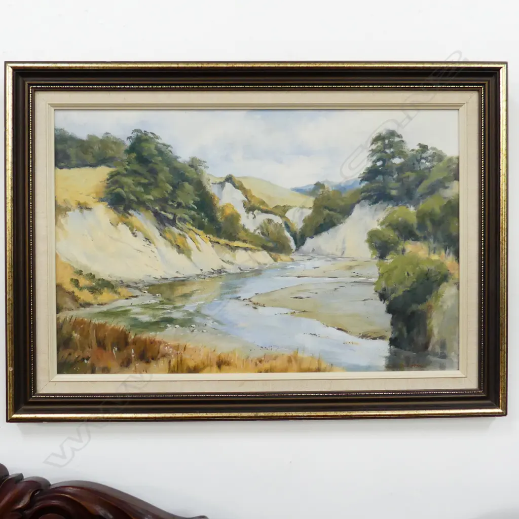 JUDY JOHNSTONE 'COAL CREEK' OIL ON BOARD 390x595mm Image 1++