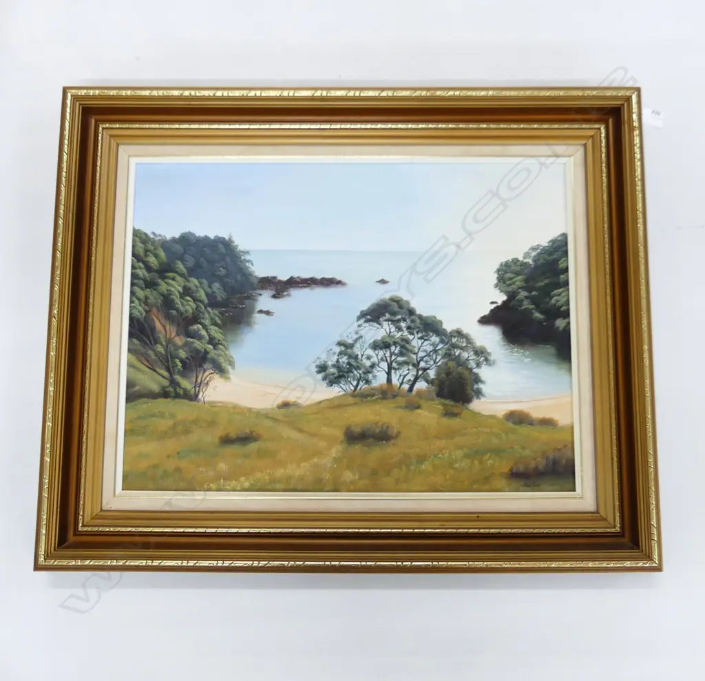 A. M. MORRIS 'GARDEN COVE' OIL ON BOARD 445x595mm Image 1++