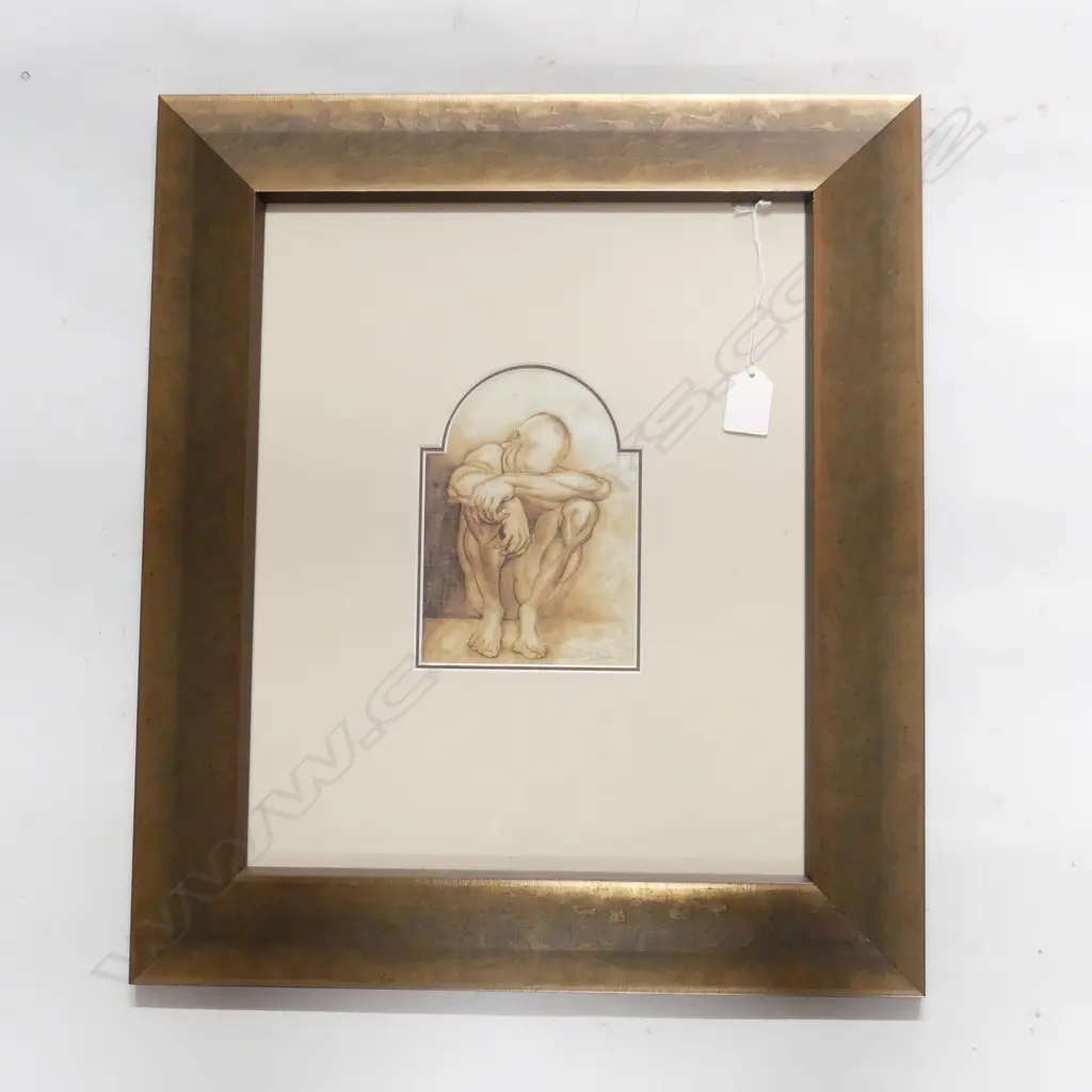 W/C SLEEPING MAN SIGNED J COOK H510 L430MM Image 1++