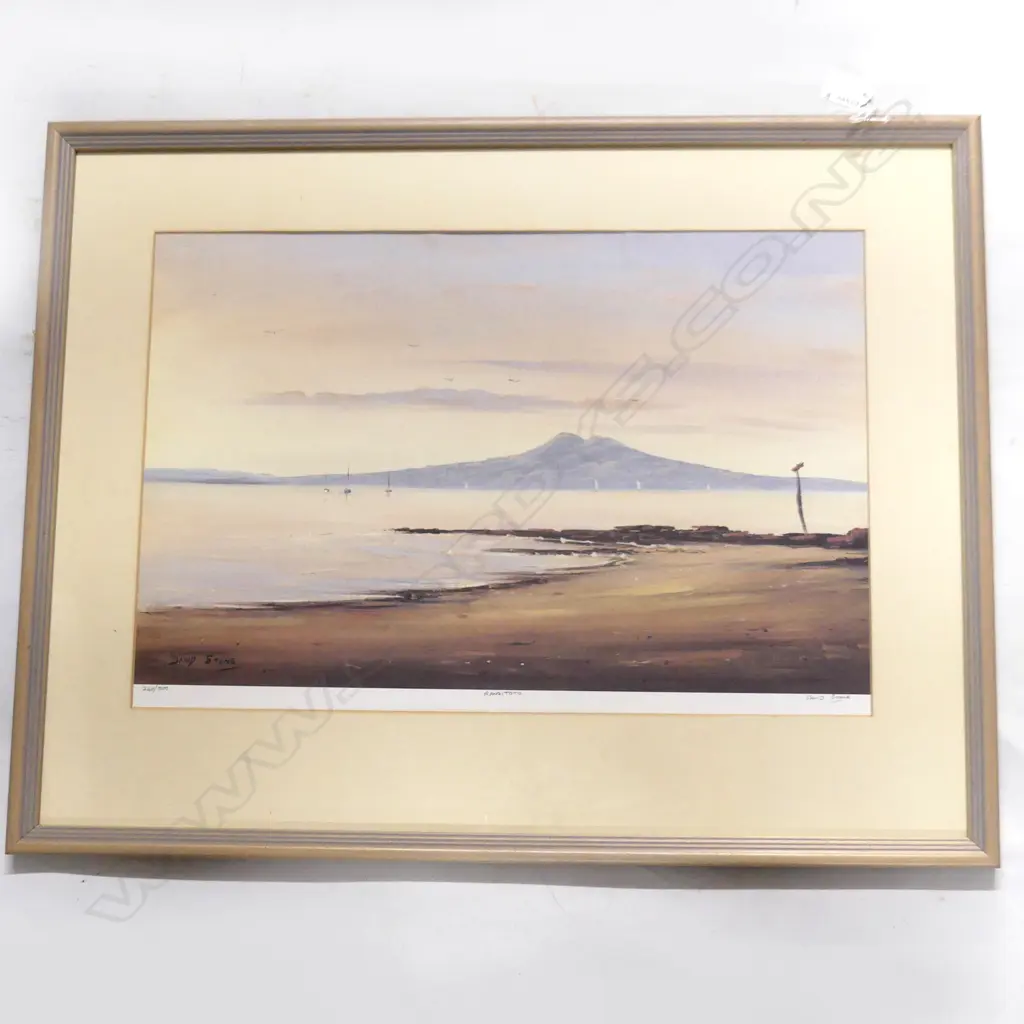 DAVID STONE, LTD ED  PRINT (240/500) 'RANGITOTO', SIGNED 520 x 350mm Image 1++