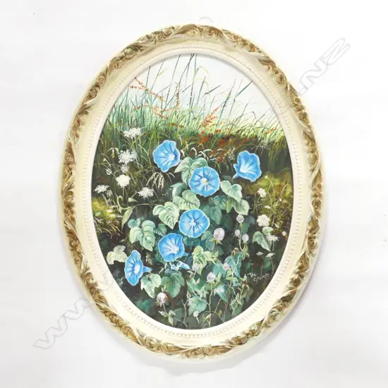 VAL STOKES, FLORA, OIL ON BOARD, SIGNED 375 X 270mm