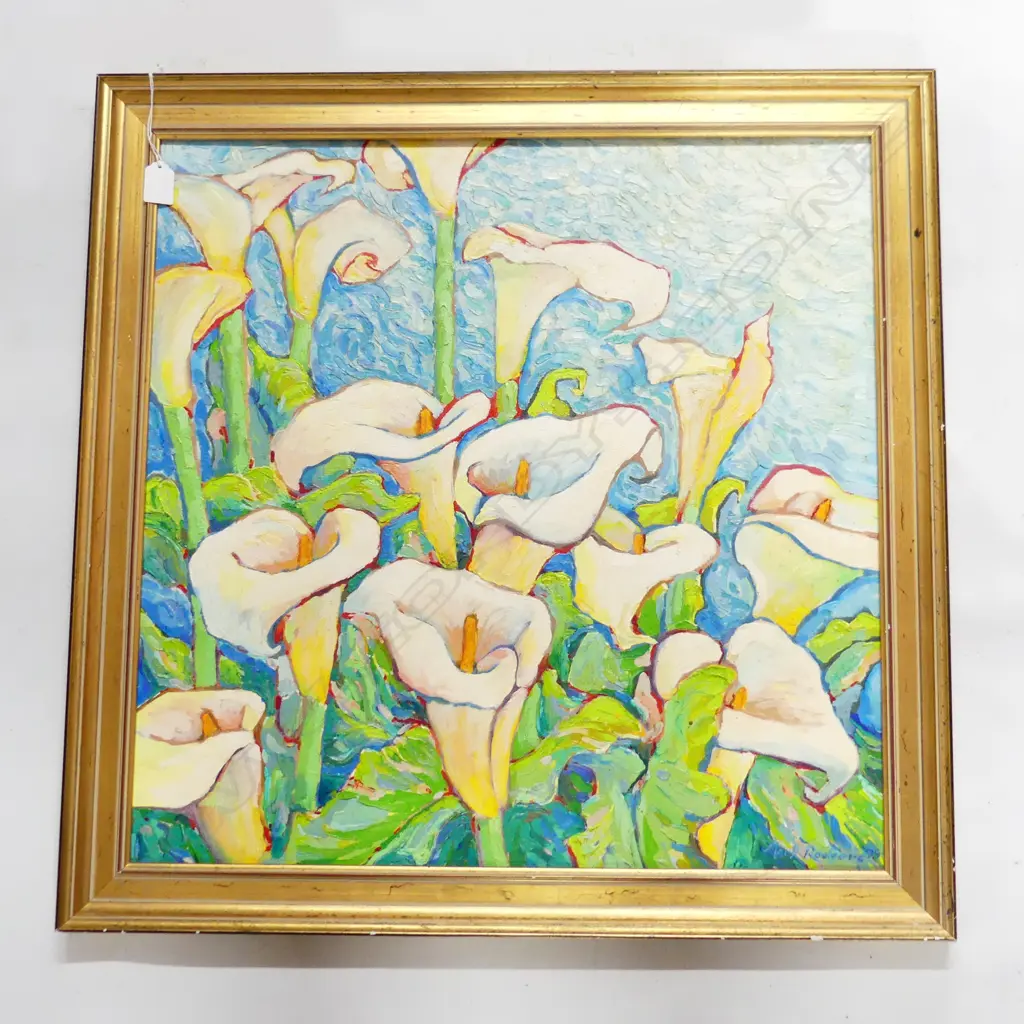 OIL STILLIFE LILLIES SIGNED MACK RODGERS H700 W700MM Image 1++