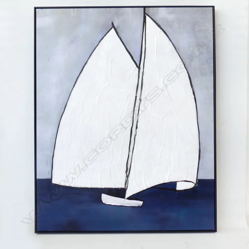 LG MIXED MEDIA ARTWORK; SAIL BOAT 1000x800mm Image 1++