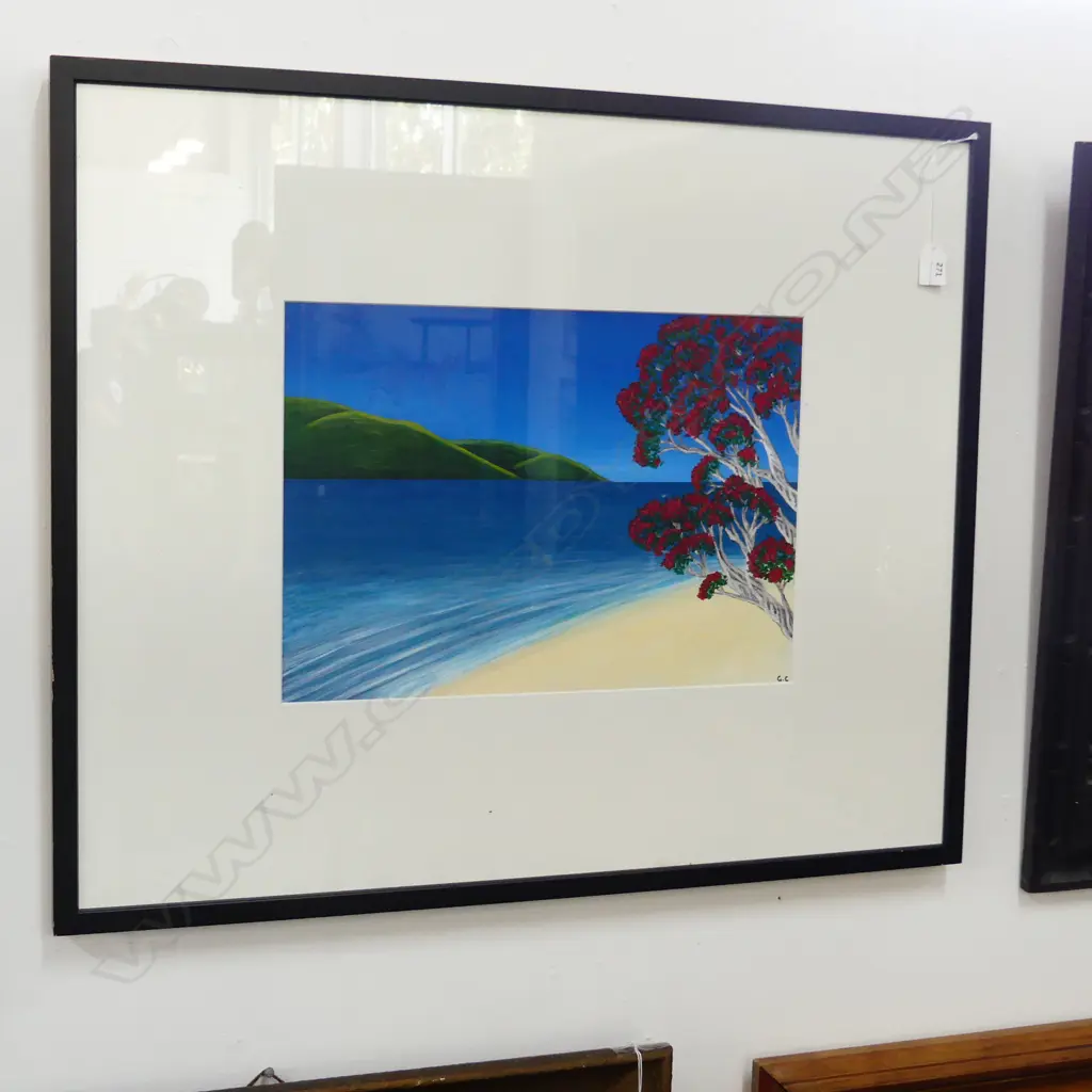 GAUCHE NZ BEACH SCENE INITIALED G C H680 L800MM Image 1++