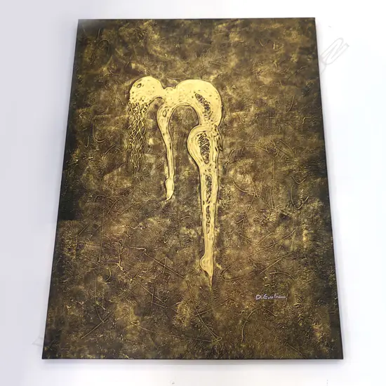 LG GOLD MIXED MEDIA ABSTRACT NUDE 1200x900mm