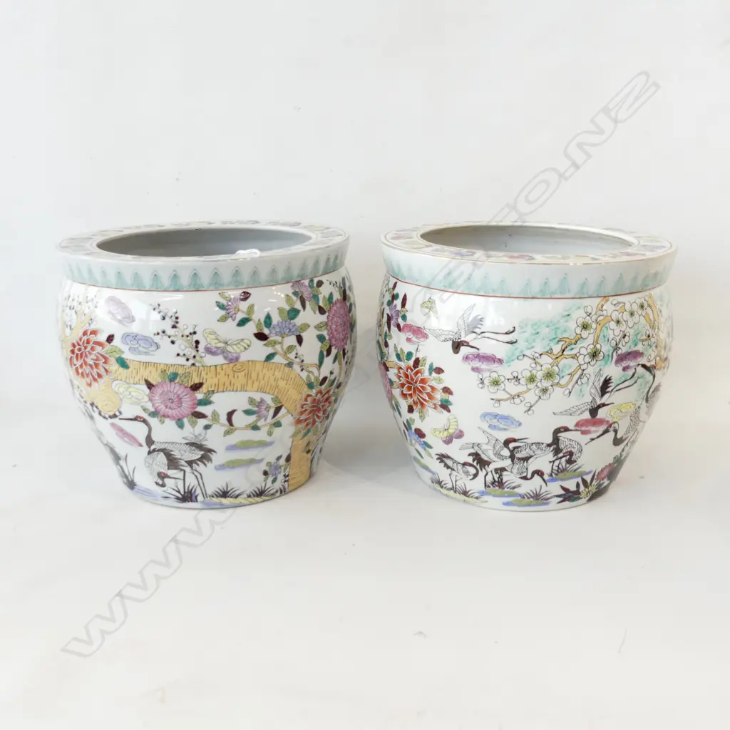 PR VINTAGE CHINESE FISHBOWLS / JARDINERES H.260 / 300mm dia Image 1++