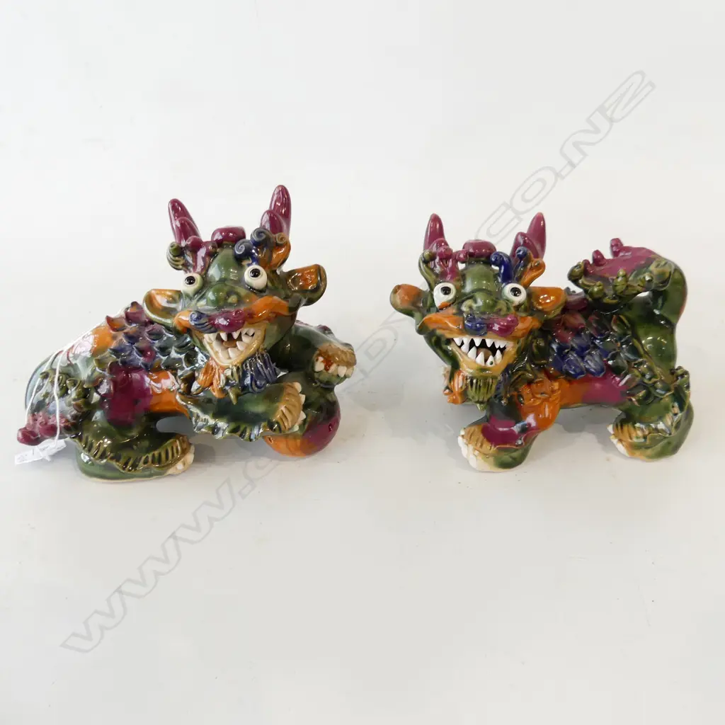PAIR OF CHINESE FOO DOGS L. 170mm Image 1++