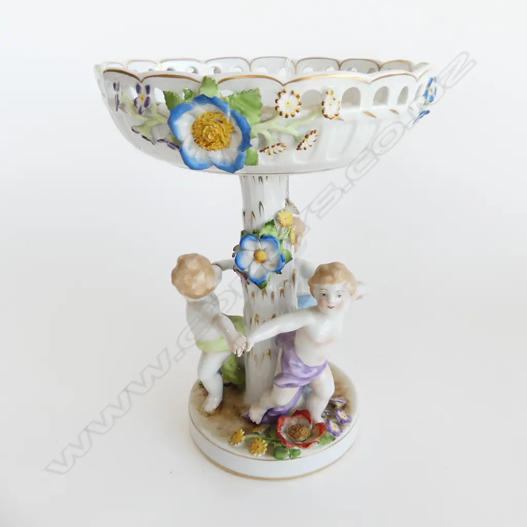 VON SCHIERHOLZ PORCELAIN COMPORT H.255mm 3 minor petals missing Image 1++