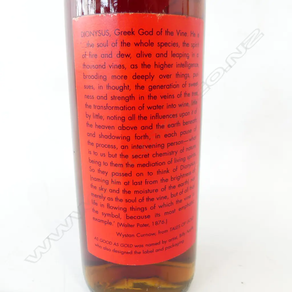 BILLY APPLE 'AS GOOD AS GOLD' ROBARD & BUTLER DESERT WINE, 1990 H.240mm Image 1++