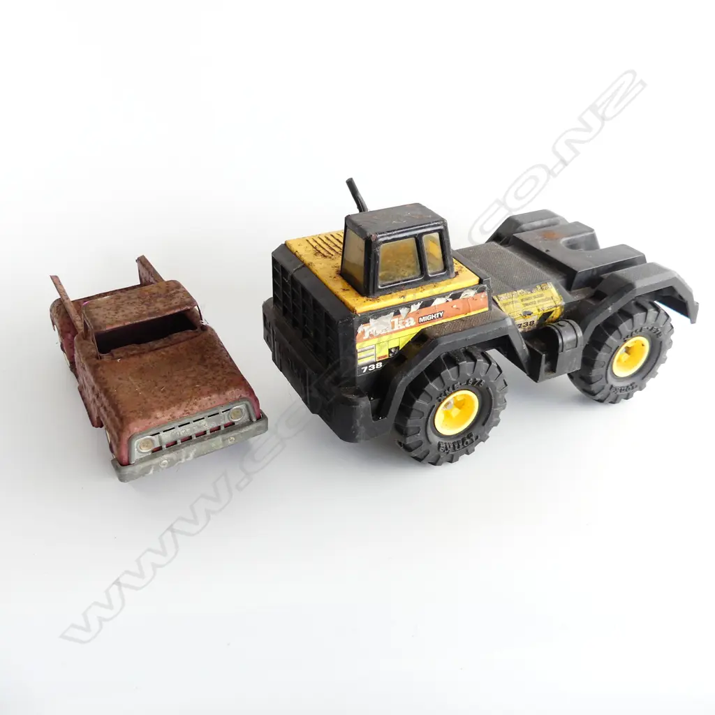 TONKA TIN TOY PICK UP TRUCK L310MM& TONKA PLASTIC HEAVY HAULER L400 Image 1++