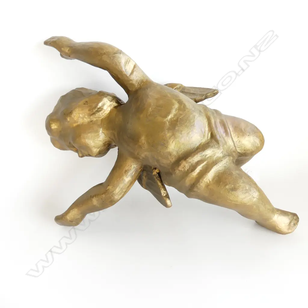 GOLD PAPIER MACHE CHERUB L.700mm Image 1++