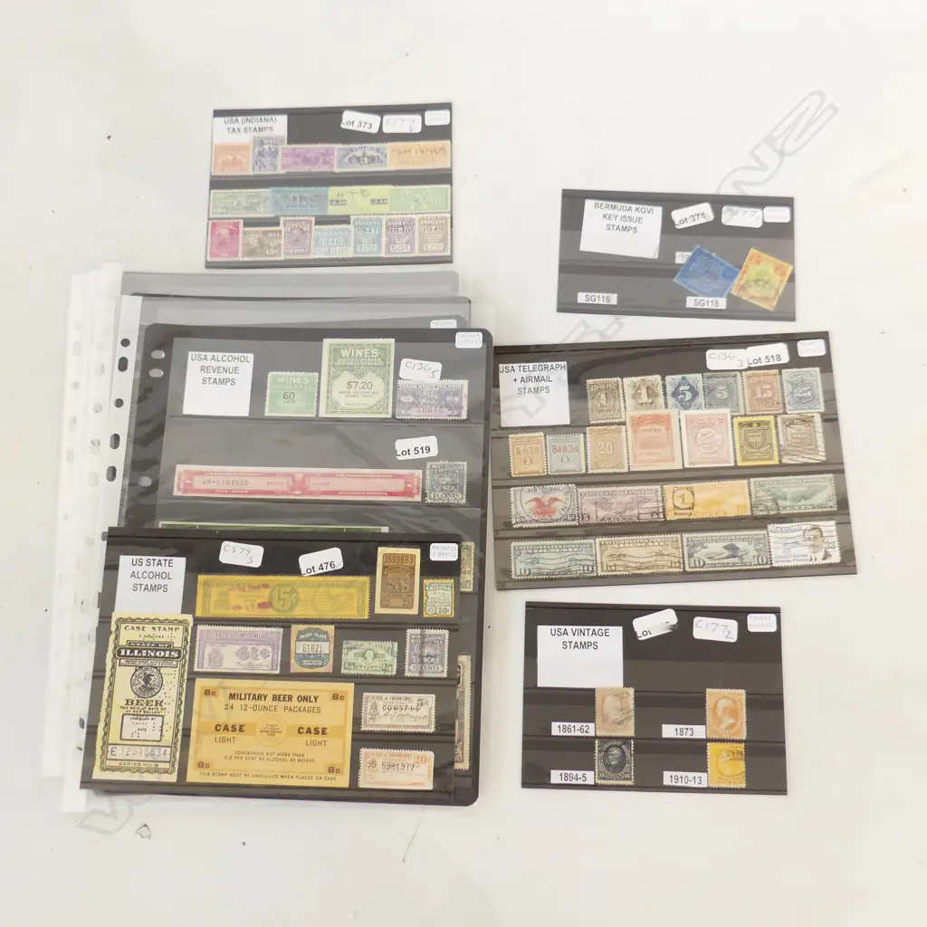 FOLDER ASST VINTAGE REVERSE POSTAGE STAMPS Image 1++