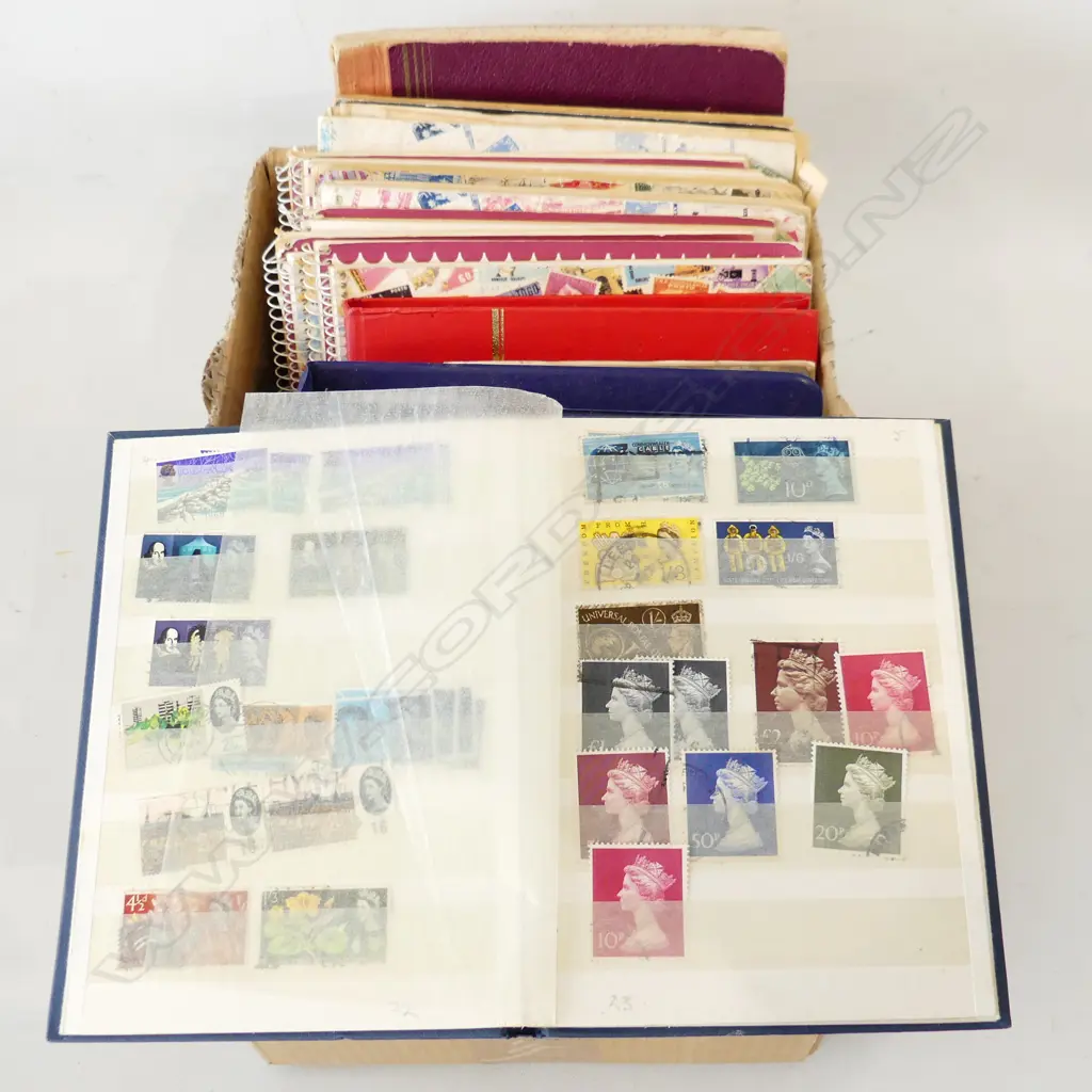 19 ASST STAMP WORLD STAMPS IN ALBUMS  Image 1++