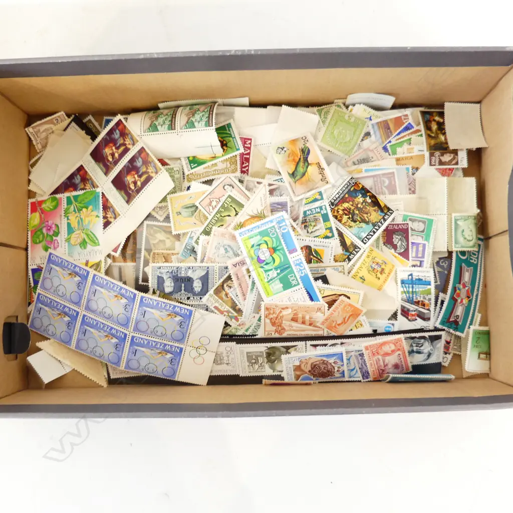 BOX MINT POSTAGE STAMPS;  NZ & WORLD Image 1++