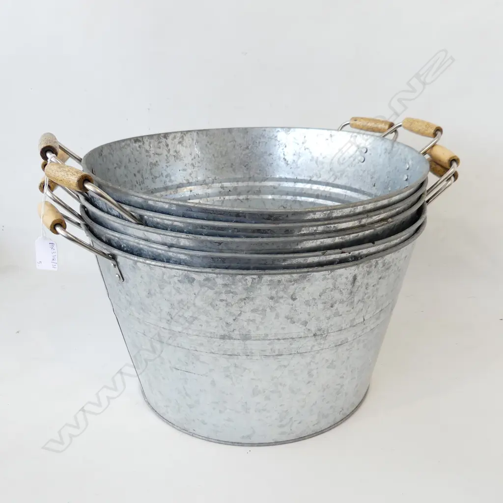 5 METAL CHAMPAGNE BUCKETS 400mm dia Image 1++