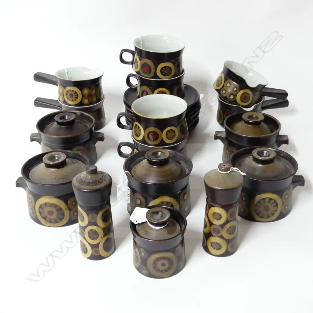 12 DENBY 'ARABESQUE' SOUP TUREENS (3 STYLES), SAUCERS, SALT & PEPPER ETC, FAULTS (22) Image 1++