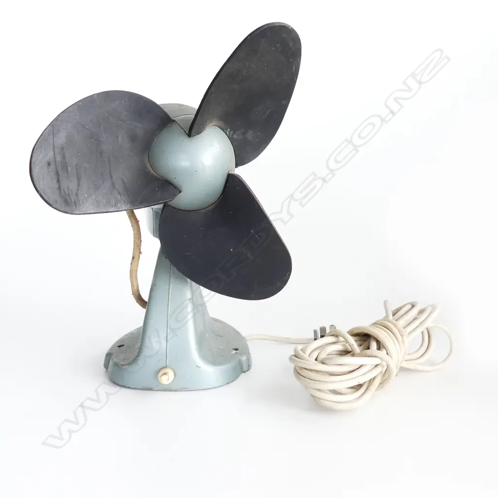 VINTAGE G.E.C. 10'' DESK FAN w. RUBBER BLADES H.325mm Image 1++