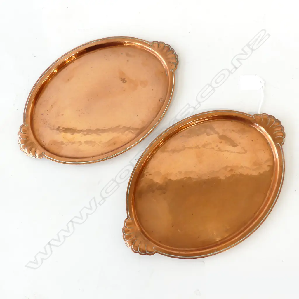 PR OF VICT COPPER SERVING TRAYS THE BIRMINGHAM GIULD LTD L280MM Image 1++