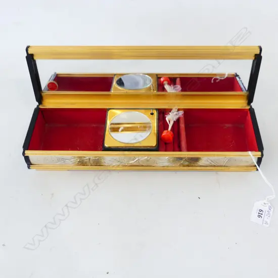 VINTAGE JAPANESE SANYO MUSICAL JEWELLRY BOX WITH MAGNETIC DANCING BALLERINA (REPAIRED) L. 210mm