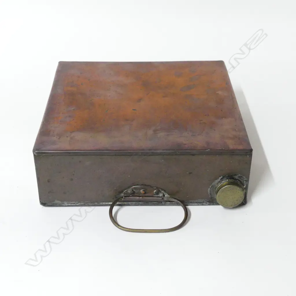LARGE SQUARE SHAPED COPPER HOT WATER BOTTLE L260 W260MM Image 1++
