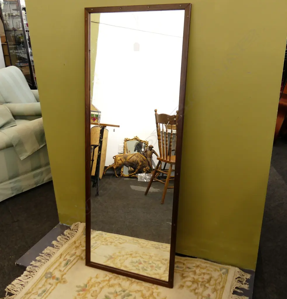 DRESSING MIRROR; MAHOGANY FRAME w. SCREW DETAIL 1280x480mm Image 1++