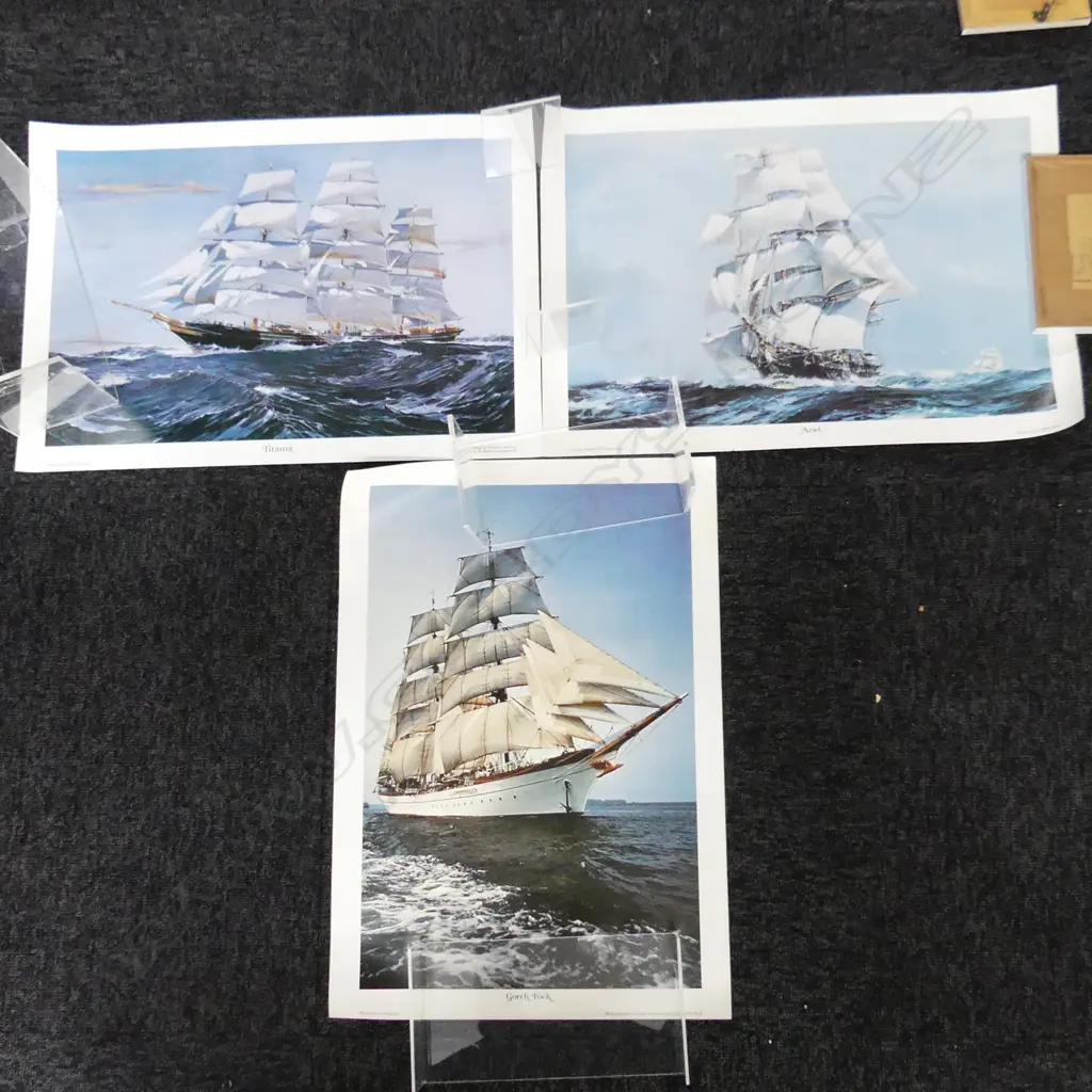 3 AMERICAN ART SHIP PRINTS  Image 1++