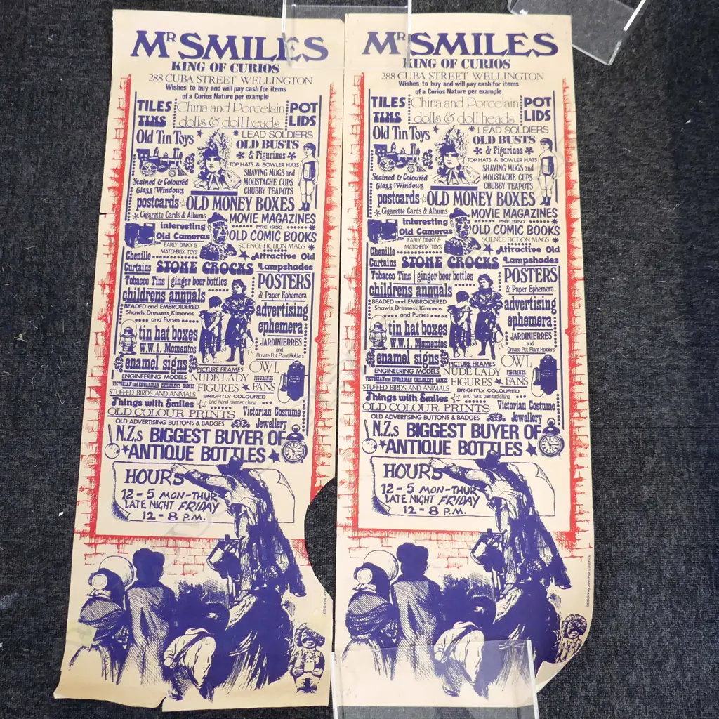 2 MR SMILES ADVERTISING POSTERS (100 ONLY PRINTED) 1 DAMAGED Image 1++