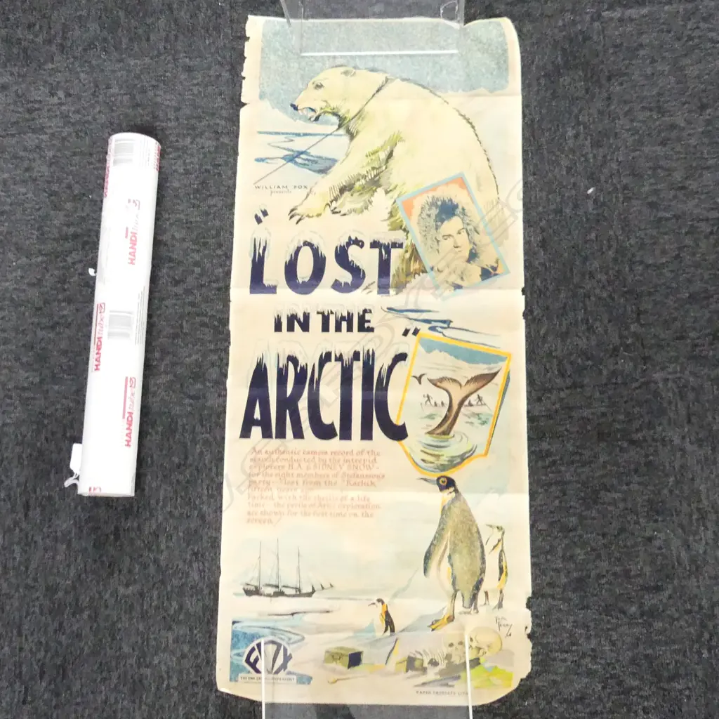 RARE MOVIE POSTER "LOST IN THE ARCTIC"  FOX FILM, PAPER PRODUCTS LITHO. Image 1++