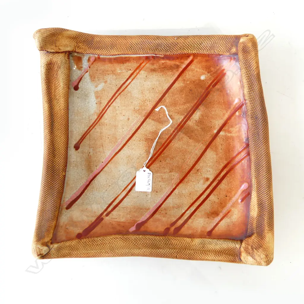 STUDIO POTTERY SQUARE DISH 330x330mm Image 1++