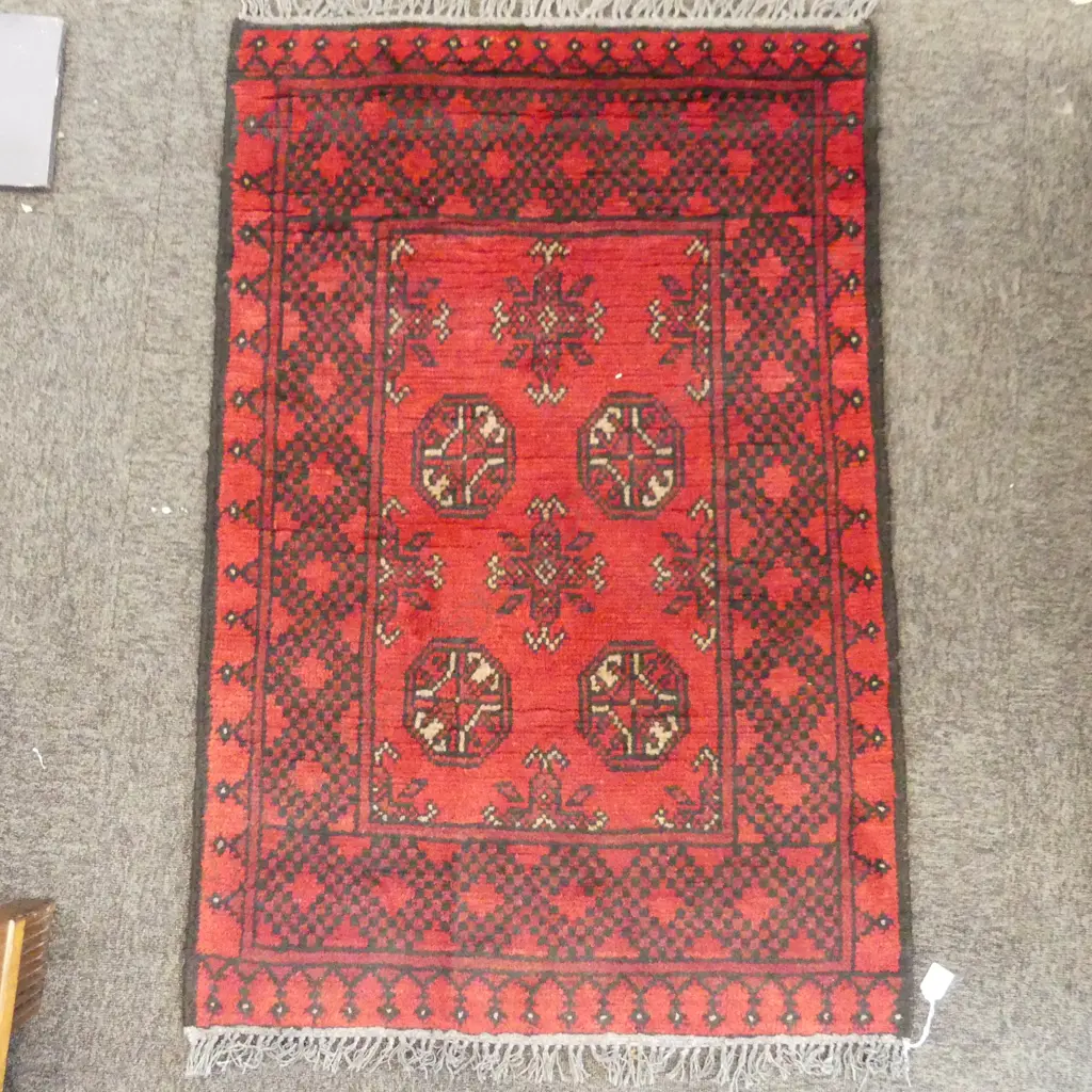 HAND-KNOTTED TURKMAN RUG, 1160 x 800mm Image 1++