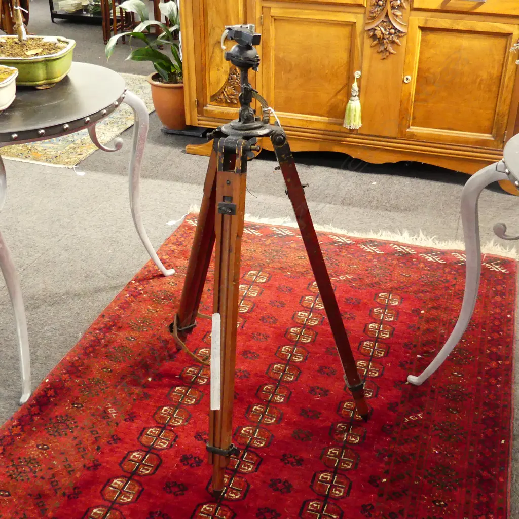 VINTAGE MAHOGANY TRIPOD H. 1080mm Image 1++