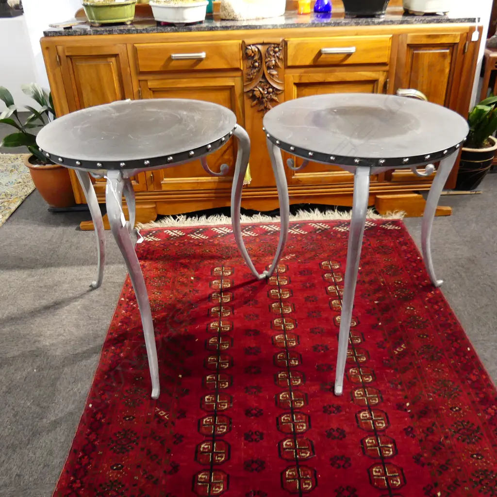 PR MODERN METAL SIDE TABLES H.760mm / 600mm dia Image 1++