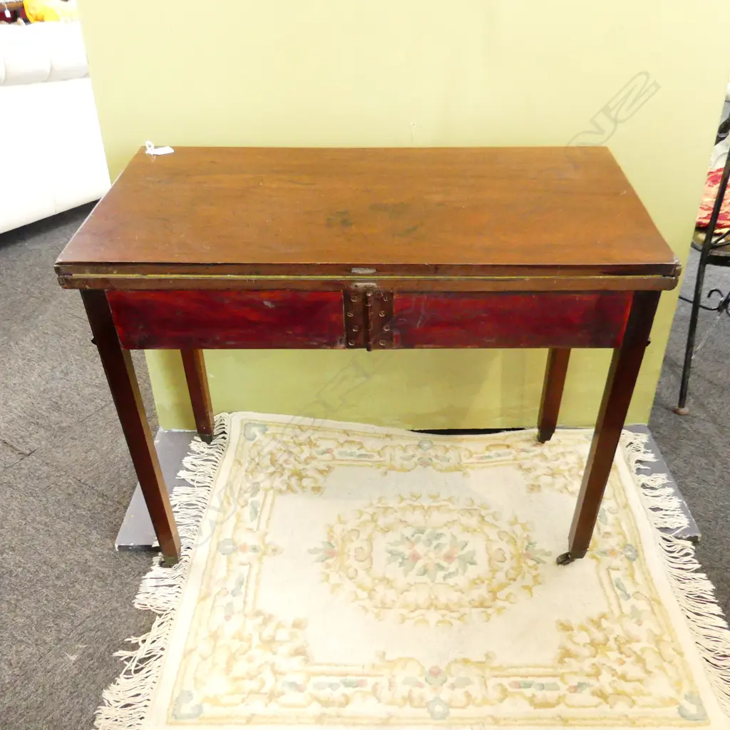 ANTIQUE MAHOGANY CARD TABLE 860x430x730mm Image 1++