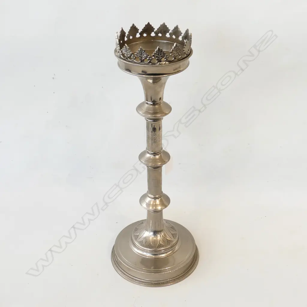 SILVER METAL CANDLE HOLDER H.470mm Image 1++