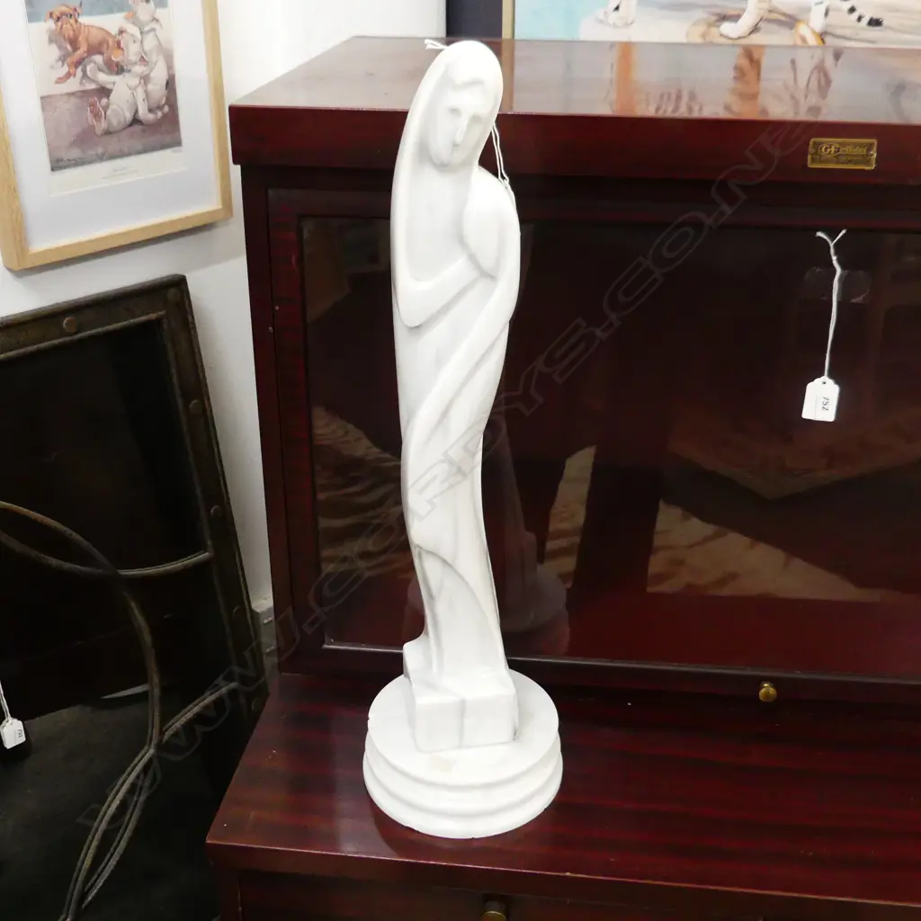  LARGE CARVED MARBLE MADONNA   H.600mm Image 1++