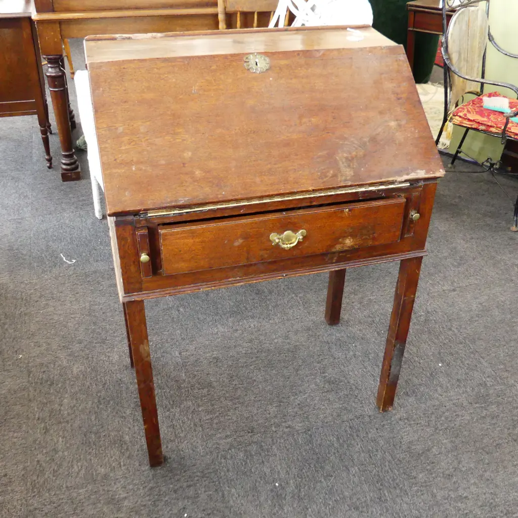 ANTIQUE MAHOGANY DROP FRONT DESK 800x500x1060mm Image 1++