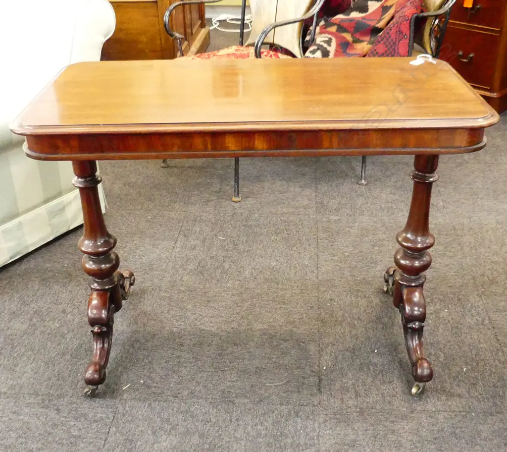 VICTORIAN MAHOGANY SIDE TABLE 980 x 500 x 730mm Image 1++
