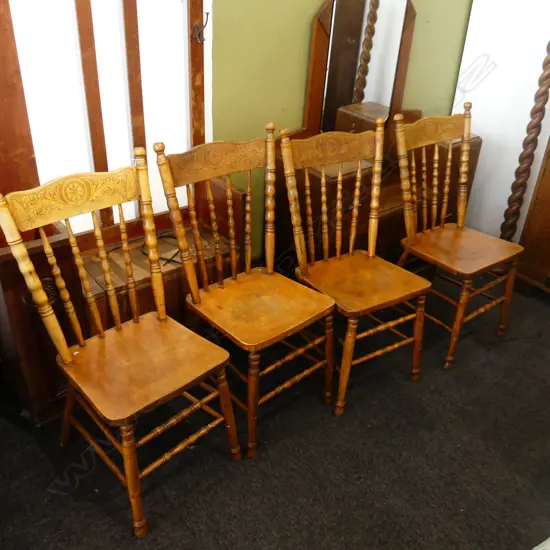 4 SPINDLE BACK CHAIRS