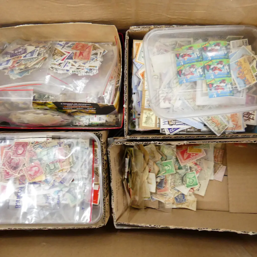 BOX LOT ASST. WORLD STAMPS Image 1++
